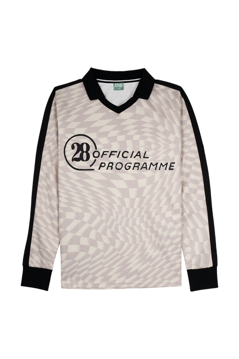 28 FOOTBALL LONG SLEEVE SHIRT WHITE BLACK