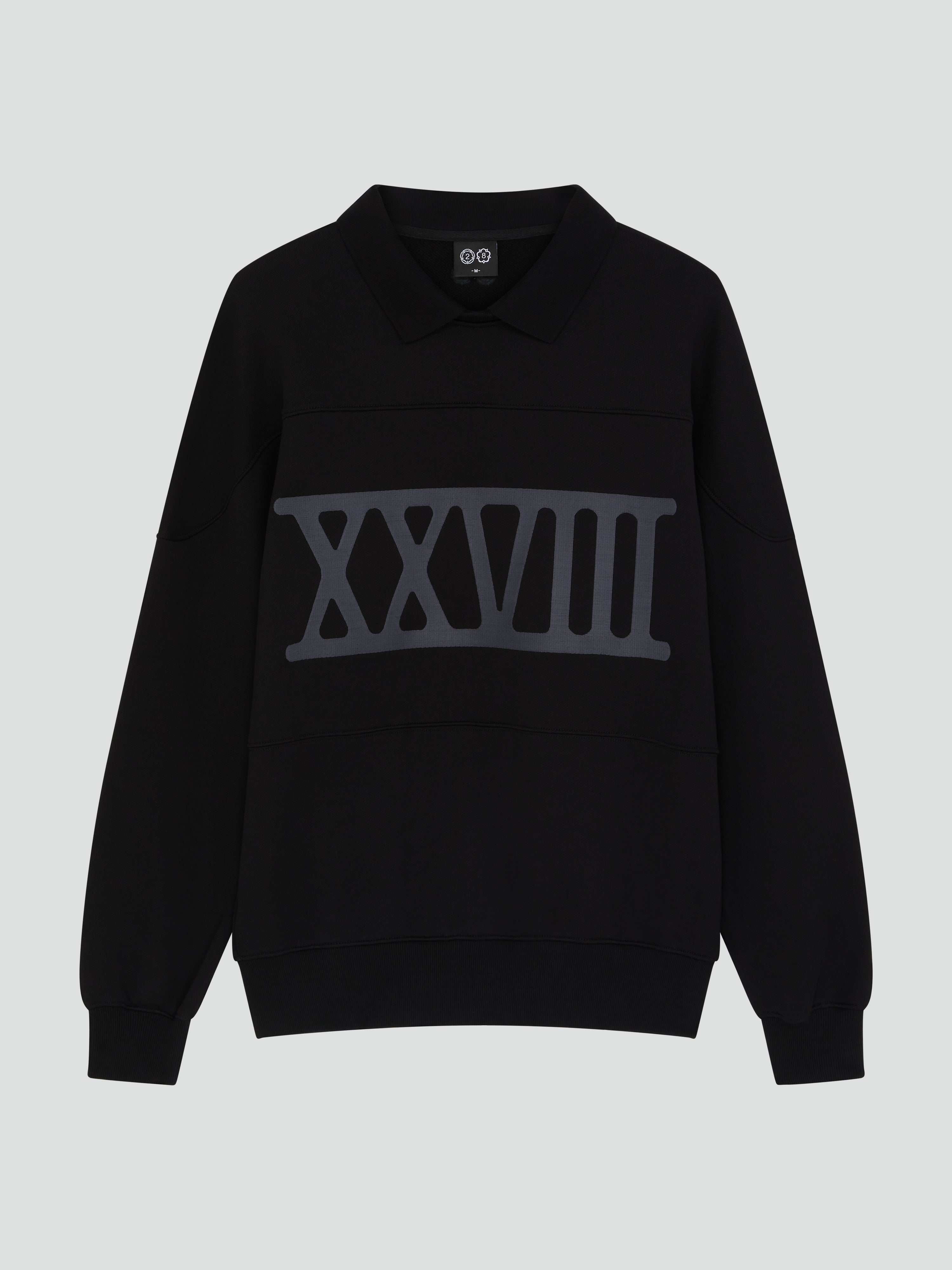 NUMERAL COLLAR SWEAT BLACK