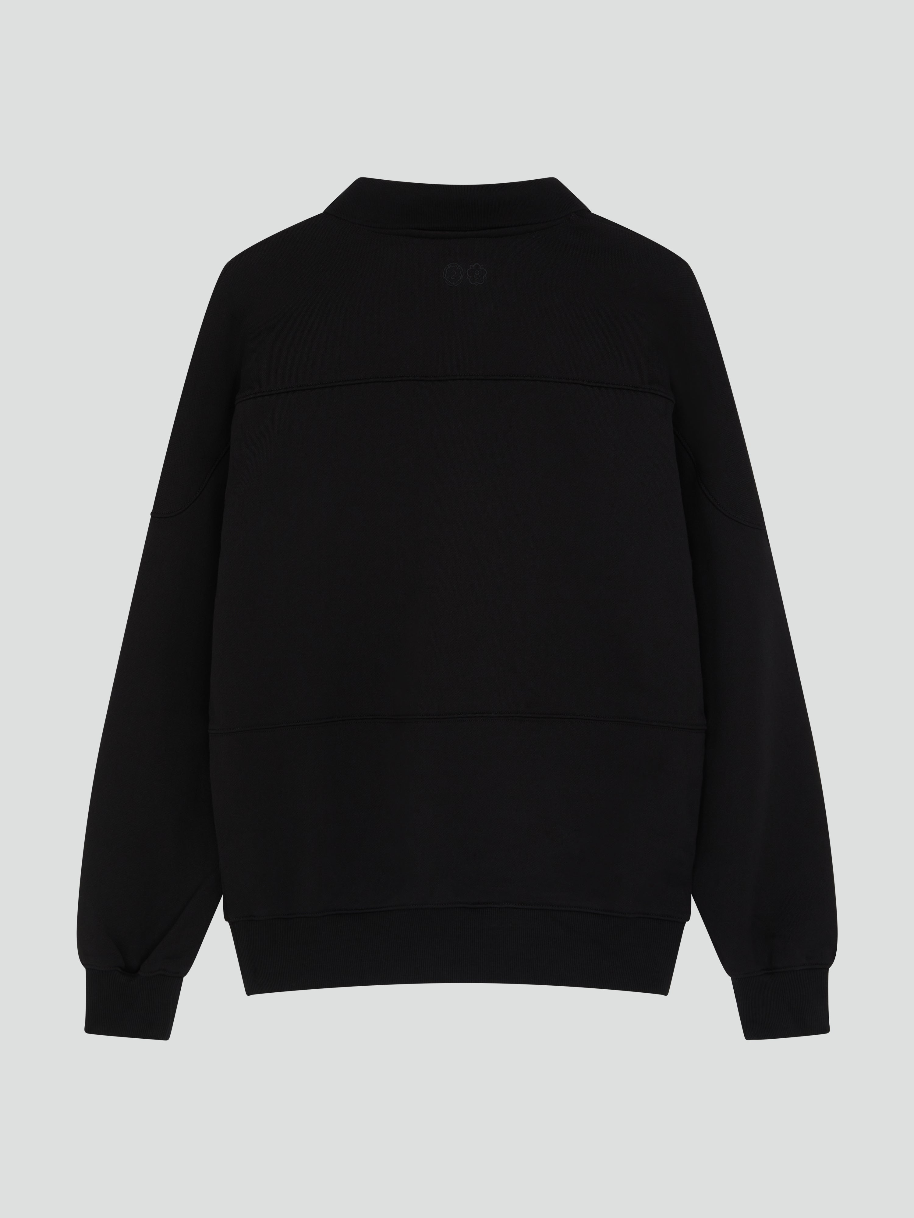 NUMERAL COLLAR SWEAT BLACK