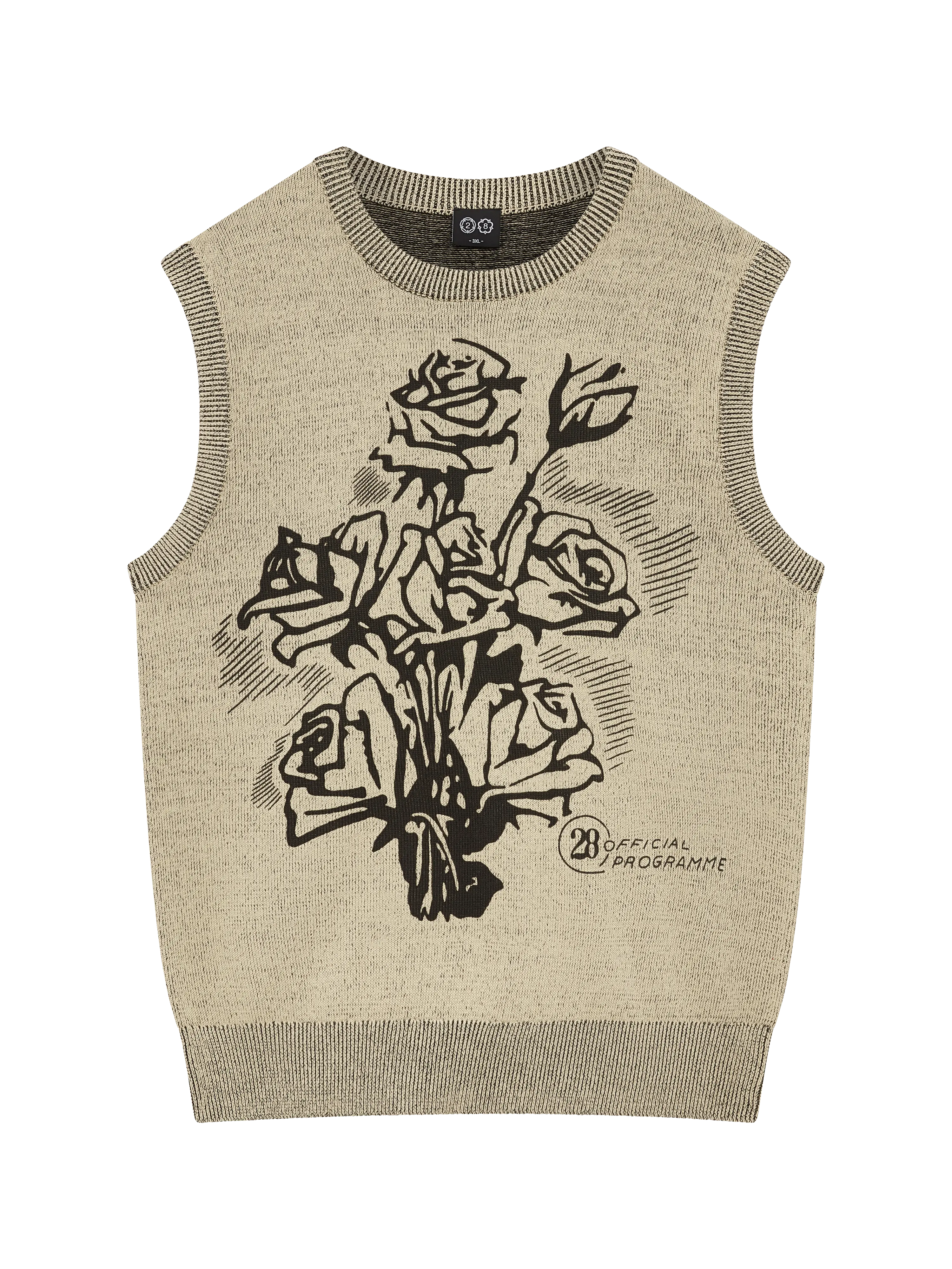 28 FLOWER KNIT TANK ECRU