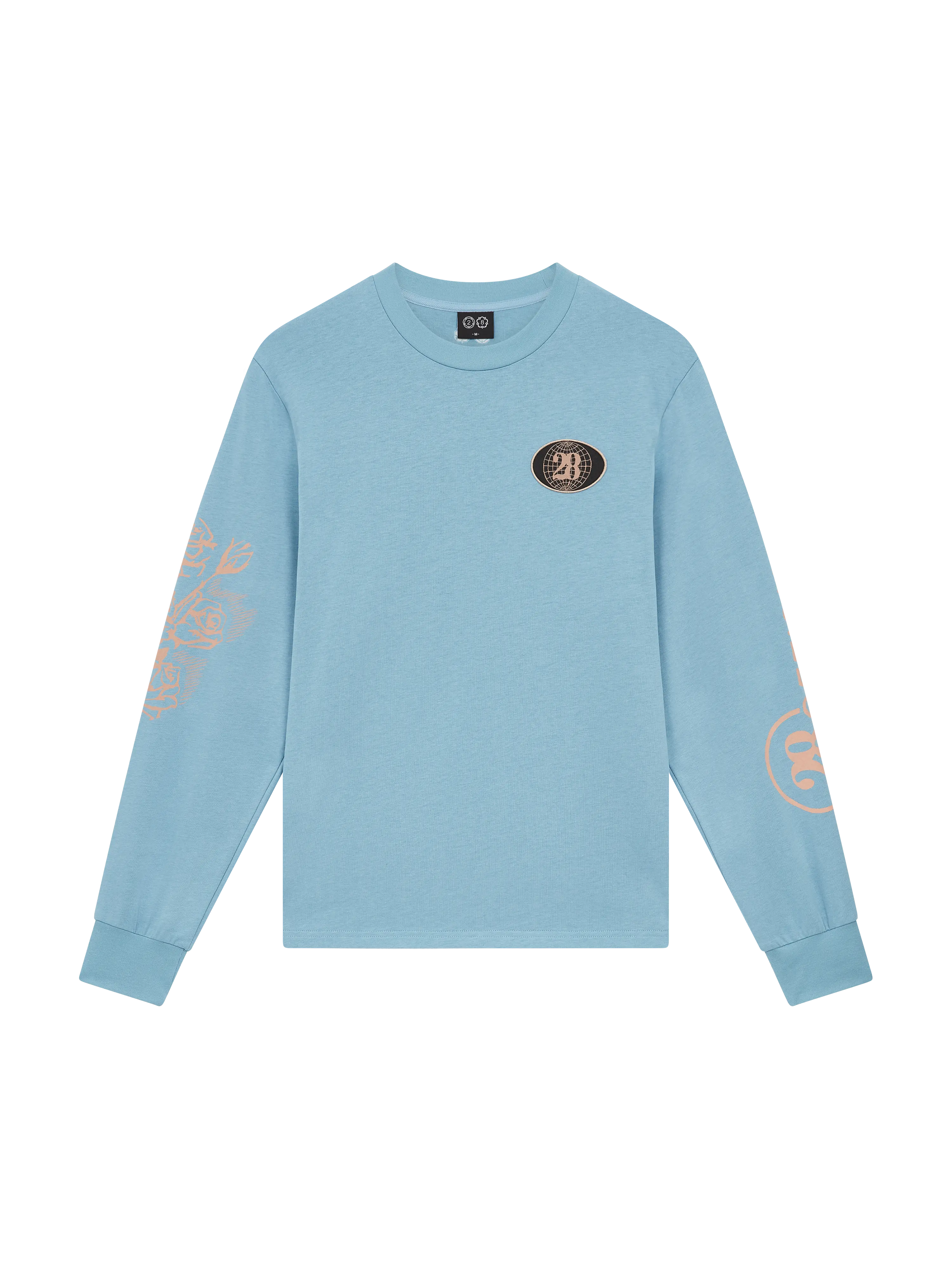 28 LONG SLEEVE PRINTED TEE BLUE